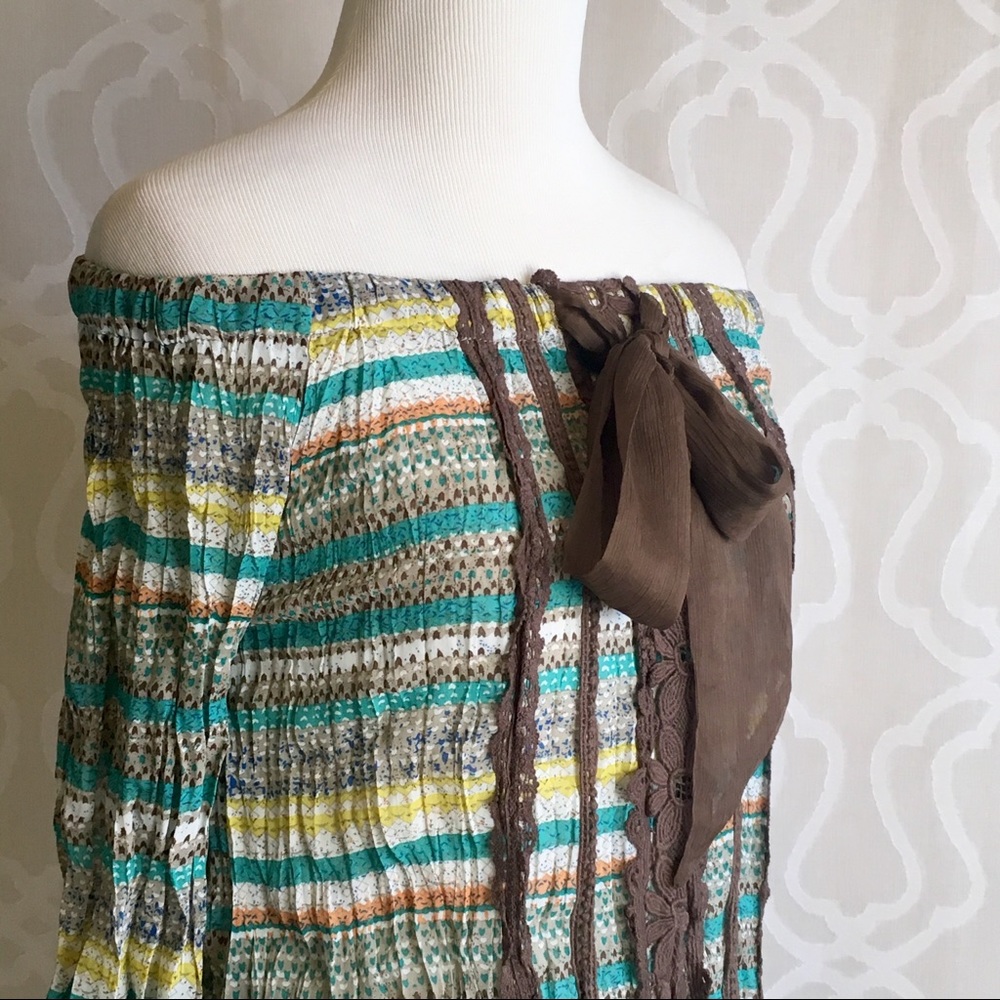 Ryu Gauzy Boho Big Bow Fringe Top - Picture 4 of 9